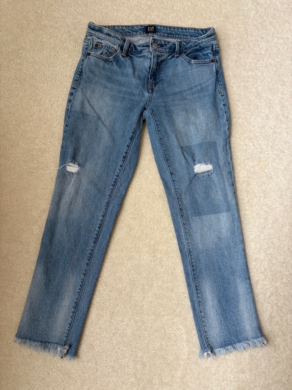 GAP Girlfriend Distressed Crop Jeans